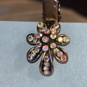 Vtg Tie Tac Aurora Borealis Tie Tac Or Pendant Gold Tone SNK 1" Multi-color